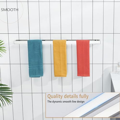 KOKOSIRI Towel Holder Chrome Bath Towel Bar Rack 32-Inch Kitchen Holder Polished Stainless Steel for Bathroom Hardware Wall Mounted, 1 Pack B4008CH-L32 - color: Polished Chrome, size: 32-Inch