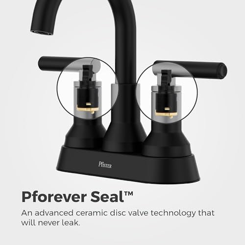 Pfister Capistrano Bathroom Sink Faucet, 4-Inch Centerset, 2-Handle, 3-Hole, NSF Certified, Spot Defense Matte Black Finish, LF048CSOSDB (Pack of 3) - color: Spot Defense Matte Black, size: 3 Pack