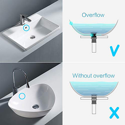 KAIYING Pop Up Drain, Bathroom Vessel Sink Drain | with Overflow, Detachable Basket Drain Stopper Assembly, Anti-Clogging & Anti-Explosion Drain Strainer, Chrome Finish - color: Chrome, style: With Overflow