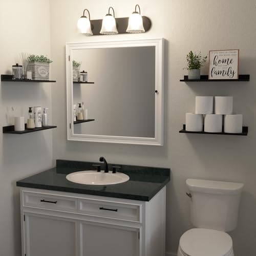 Floating Shelves, Wall Mounted Shelves for Room Decor, Modern Display Shelf for Bedroom, Sturdy Bathroom Storage Shelves, Book Shelves for Living Room, Black Small Corner Shelves, Set of 4