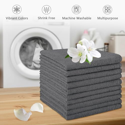 Orighty Wash Cloths, Face Towels 12x12 Inch 20 Pack | Soft Quick-drying Grey Washcloths, Multi-Purpose Microfiber Face Cloths for Bathroom, Gym, Spa, Hotel, Travel - color: Grey