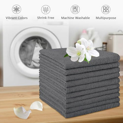 Orighty Wash Cloths, Face Towels 12x12 Inch 20 Pack | Soft Quick-drying Grey Washcloths, Multi-Purpose Microfiber Face Cloths for Bathroom, Gym, Spa, Hotel, Travel - color: Grey