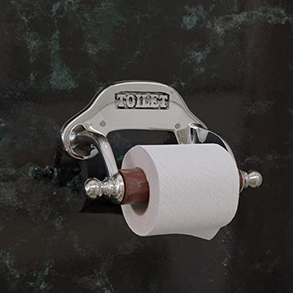 Stylish Wall Mount Toilet Paper Holder 6.5" W Chrome Plated Solid Brass Easy Install Toilet Tissue Paper Holders with Wooden Roll for Bathrooms Includes Hardware Renovators Supply Manufacturing - color: Chrome Knight