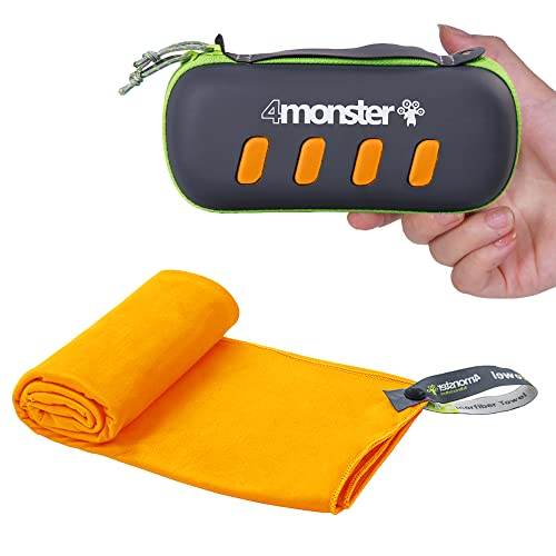 4Monster Camping Towel Super Absorbent-Quick Dry Microfiber Towel Ultra Compact & Soft-Travel Towel Lightweight for Backpacking,Hiking,Gym,Beach,Swimming,Yoga - color: Orange, size: 55.10" x 26.00"