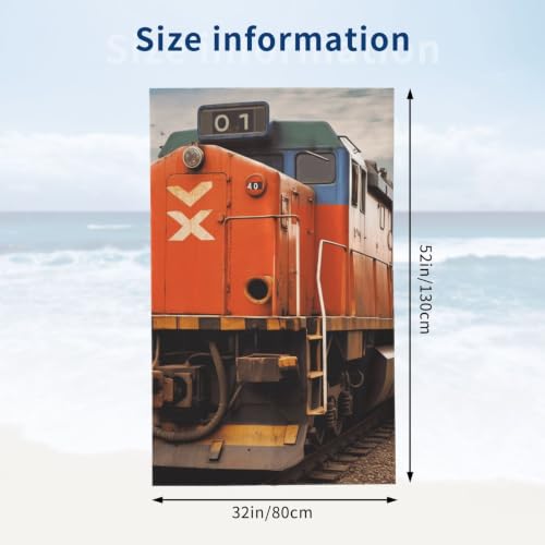Train Bath Towel Super Absorbent Beach Towels Microfiber Bathroom Towel 32 x 52 Inch - color: Train