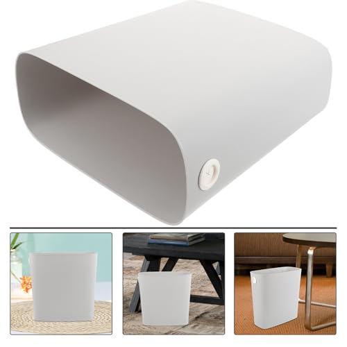 FOMIYES Narrow Trash Can Plastic Waste Container for Bedroom Kitchen Bathroom, Space-Saving Household Garbage Bin with Thickened Design, Light Gray 1pcs