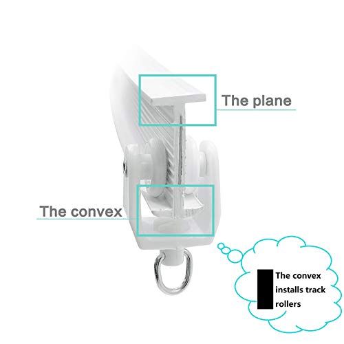 Ceiling Curtain Track Room Divider Curtain Track Ceiling Wall Mount Flexible Curved RV Bendable Track System with Clips Plastic Drop Sliding Curtain Track For Bay Window - color: White, size: 10Ft