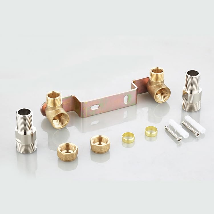 Concealed Shower Faucet Wall Bracket Positioner Connector 15mmx1/2'' | for Exposed Thermostatic Bath Shower Mixer Tap,Wall-Mounted Fitting Fixing Plate, Copper