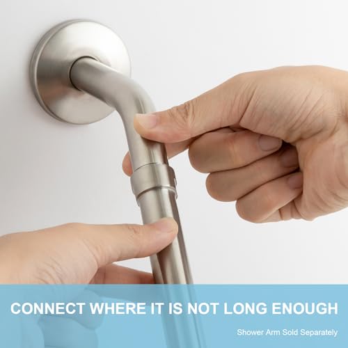 OFFO Shower Head Extension Arm, Brushed Nickel 16 in Shower Arm Extension Shower Head Extender Made of 305 Stainless Steel Shower Pipe Extension - color: Brushed Nickel, style: 16 in