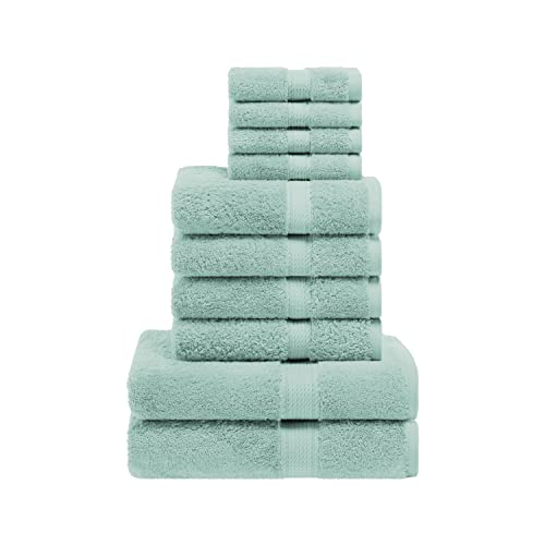 SUPERIOR Egyptian Cotton Ultra Plush & Absorbent, 10 Piece Set, Sea Foam | Quick Dry, Soft Luxury Towel Set, Bath Essentials, Guest Bath, Spa, 2 Bath, 4 Hand, 4 Face Towels, Madeline Towels - color: Sea Foam, size: 10-Piece Towel Set
