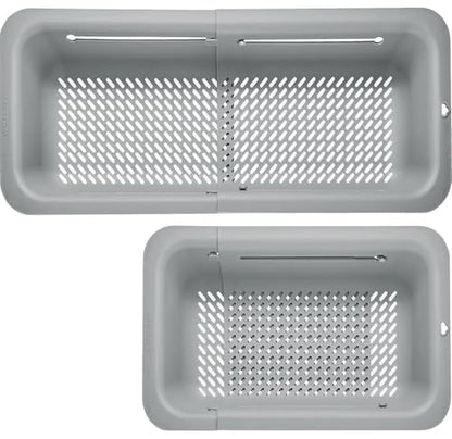 LASSHSWA Collapsible Colander for Kitchen, Over the Sink Strainer Basket for Kitchen, Fruit Pasta Food Strainer Expandable Plastic Colander BPA Free (Gray) - color: Gray