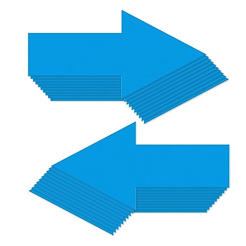 EVQ Arrow Floor Sticker Blue 10 x 5 Inch Self-Adhesive Vinyl Decal 20 PCS | Removable Waterproof Large Directional Arrow Floor Sign for Concrete Warehouse Office - color: Blue 10"×5"