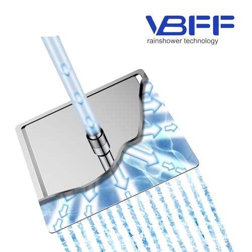 VBFF-Shower Head,rain shower head, 12 inch- Square Shower Head, 1.8 GPM Flow Rate, rainfall showerhead,VBFF09 (Chrome) - color: Chrome, size: 12 Inch