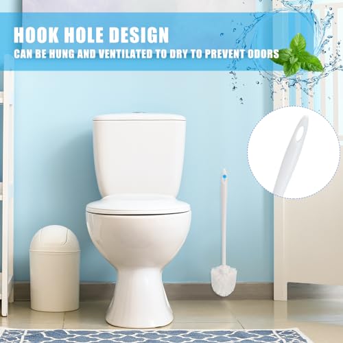 Tioncy 30 Pcs 14.2 Inch Toilet Brushes for Bathroom Bowl Scrubber | Long Handle Deep Cleaning, Commercial Scrub Bristles, Bulk Value for Bathroom Supplies, White Durable Toilet Scrubber