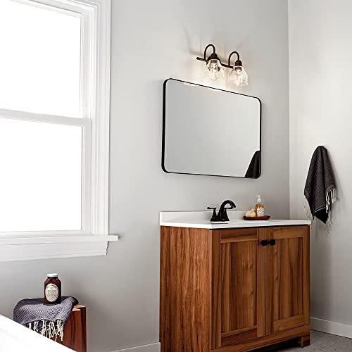 Kichler Avery 14.75" 2 Light Vanity Light with Clear Seeded Glass in Olde Bronze - color: Old Bronze, size: 2-Light