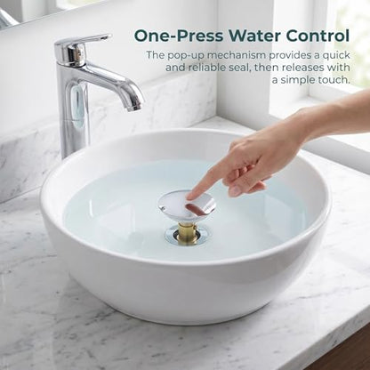 Cabilock Universal Bathtub Drain Stopper | 69mm Brass Pop Up Tub Stopper and Sink Plug Replacement | Bathroom Basin Water Catch Cover with Hair Strainer Filter, Easy to Install and Clean
