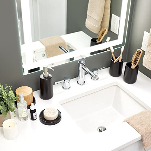 iDesign Ceramic Earth Collection Bar Soap Dish, Matte Black (Pack of 12) - color: Matte Black, size: Soap Dish (Pack of 12)