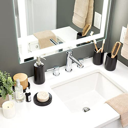 iDesign Ceramic Earth Collection Bar Soap Dish, Matte Black (Pack of 12) - color: Matte Black, size: Soap Dish (Pack of 12)
