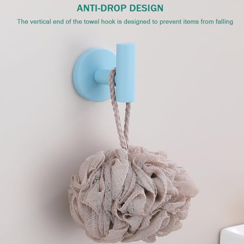Towel Hooks for Bathrooms,Clear Sky Blue Wall Mount Hooks SUS 304 Stainless Steel Coat Hook Robe Hook Towel Hook 2 Count for Kitchen,Bedroom (Drilling),SE96006-8CKB - color: Clear Sky Blue