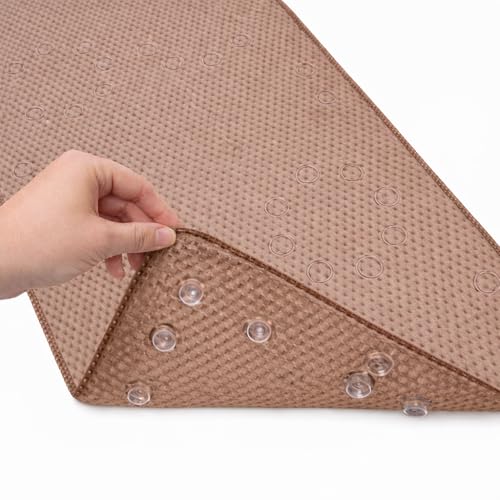 Bathtub Mat Non Slip, Bath Mat for Tub Non Slip, Tub Mat Extra Large 36 x 17 in, Bathtub Mat with Suction Cups & Drain Holes, Soft Foam, Machine Washable, Taupe - color: Taupe