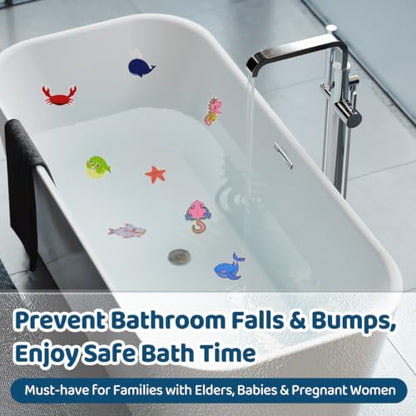 30 PCS Non Slip Bathtub Stickers for Kids, Cute Anti-Slip Shower Treads with Premium Scraper, Waterproof Safety Appliques for Bathroom Tub, Shower Floor, Stairs (Mermaid) - color: Mermaid