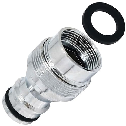 1pcs Brass Faucet Tap Quick Connector Adapter Kit,18mm Female Thread x 1mm Pitch Connector,Universal Faucet Adapter for Washing Machine And Pressure Washer(Silver) - size: 18mm Female Thread x 1mm