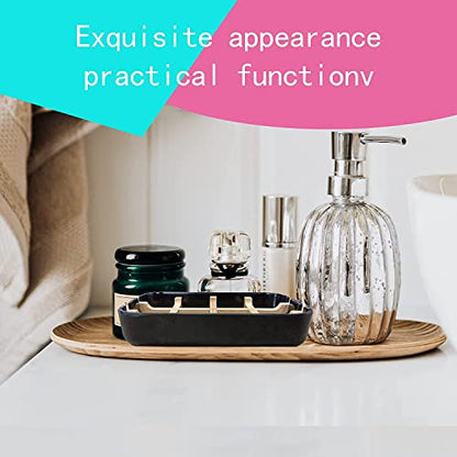 Aoheuo Modern Bamboo Fiber soap Holder and soap Dish Combination (Removable), Black, 5.12 Long by 3 Wide, 0.98 inches high, Used in Kitchens, bathrooms, and bar Sinks - color: Black, size: 1Pack (Bamboo)