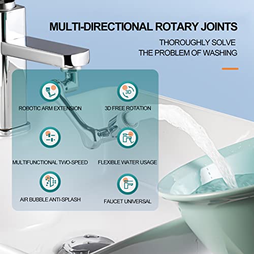 1080° Faucet Extender For Bathroom Sink, Rotating Faucet Extender Aerator, Swivel Faucet Attachment, 1080 Degree Rotatable Faucet Aerator (Single-Mode) - color: Single-Mode
