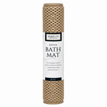 Home Expressions Deluxe Bathtub Mat Non Slip, Soft Foam Bath Mats for Bathroom Tub, Bathtub Mat with Drain Holes, Suction Cups- 36” X 17” (Taupe) - color: Taupe