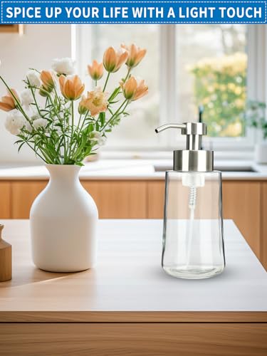 Foaming Hand Soap Dispenser Set, 16 oz Glass Soap Dispenser 2 Sets | 16 oz Large Capacity, Glass Foaming Dispenser, with Stainless Steel Pump and Waterproof Labels, for Bathroom Countertop - color: Brushed Nickel Foaming
