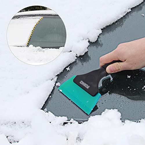 FOSHIO Small Squeegee with 5 Inch Light Blue Rubber Blade Mini Wiper Window Tinting Tools for Mirror Glass Window Cleaner with Non-Slip Handle - color: Tb Blue