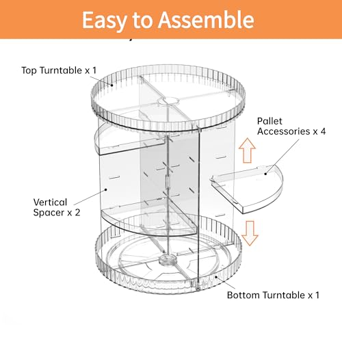 vacane Clear Rotating Makeup Organizer,8 Adjustable Layers Vanity Organizer Skincare Storage,Cosmetic Display Case 360° Stabilizly Spinning Multi-Function Storage for Bathroom and Bedroom Countertop - size: Tall | 8 Tier