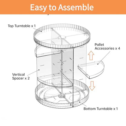 vacane Clear Rotating Makeup Organizer,8 Adjustable Layers Vanity Organizer Skincare Storage,Cosmetic Display Case 360° Stabilizly Spinning Multi-Function Storage for Bathroom and Bedroom Countertop - size: Tall | 8 Tier