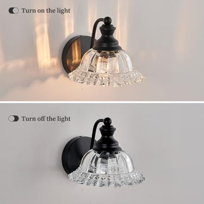 XIEDUN Vanity Light Black Wall Sconces Farmhouse Bathroom Sconces - color: Black, size: 1 Light