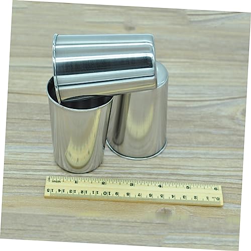 2pcs Stainless Steel Water Tumbler Cups Versatile Beverage and Toothbrush Holder Silver for Home Parties and Washrooms Easy to Clean Design - size: 6X6cm