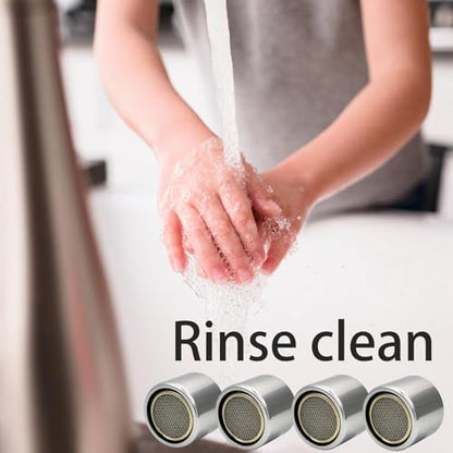 Bathroom Sink Aerator,2.2 GPM Faucet Aerator, Made of Solid Brass and Stainless Steel,55/64 Inch Female Thread Faucet Replacement with Gasket,For Kitchen and Bathroom,4PCS(Silver)