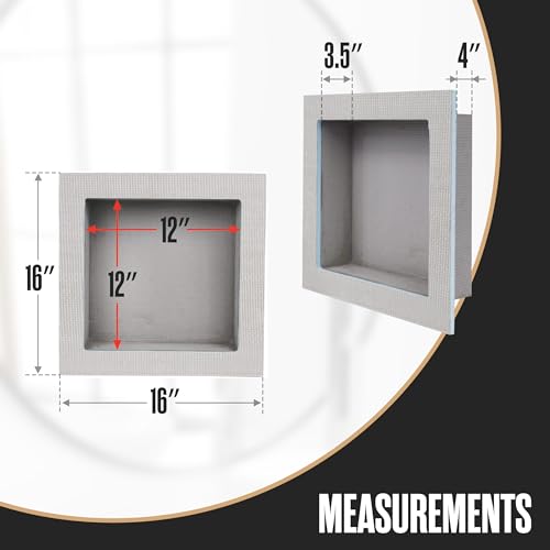 Shower Niche, Shower Niche Insert Tile Ready, 12x12 Inch, Soap Box, Prefab | Houseables Recessed Bathroom Storage, In Wall Shelf, Cubby Inserts, Recessed Shampoo Caddy, Inset Shelves, Built In Nook - size: 12 x 12 inches (ID)