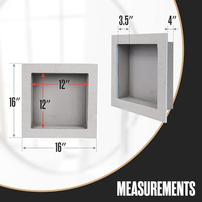 Shower Niche, Shower Niche Insert Tile Ready, 12x12 Inch, Soap Box, Prefab | Houseables Recessed Bathroom Storage, In Wall Shelf, Cubby Inserts, Recessed Shampoo Caddy, Inset Shelves, Built In Nook - size: 12 x 12 inches (ID)