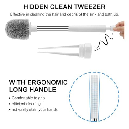 SetSail Toilet Brush 2 Pack, Self Closing Lid Toilet Bowl Brushes Holder and Extra Long Handle Ventilated Toilet Brush Set for Bathroom Cleaning, Nylon Bristles, Pure White - color: Pure White, size: 2 packs