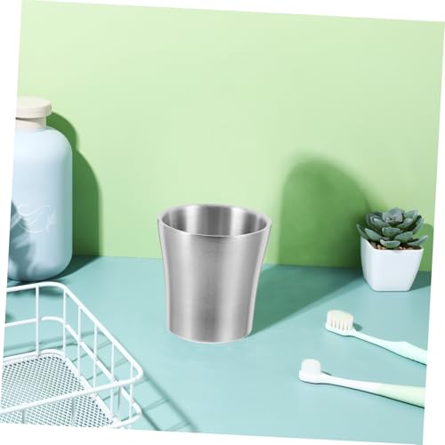SHOWERORO Stainless Steel Travel Tumbler Cup Unbreakable Bathroom Drinking Versatile Mouthwash Toothbrush Holder Lightweight Stackable Design for Camping Home Use