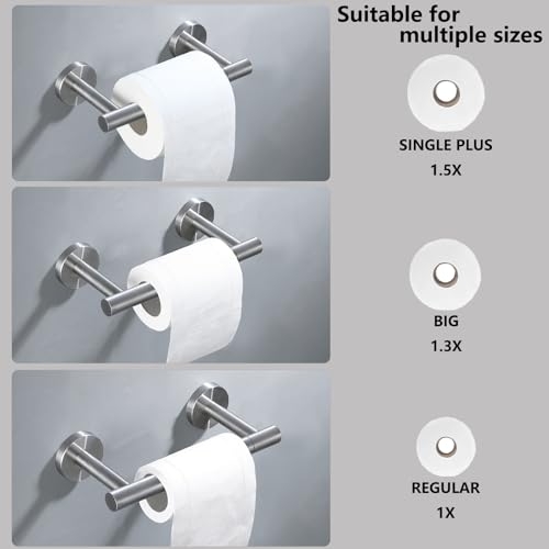 Brushed Nickel Flip Toilet Paper Holder and Hand Towel Ring Set 2 Pieces Bathroom Hardware Accessories Set SUS 304 Stainless Steel Heavy Duty Wall Mounted Bathroom Holder - color: Brushed