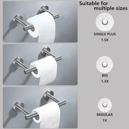 Brushed Nickel Flip Toilet Paper Holder and Hand Towel Ring Set 2 Pieces Bathroom Hardware Accessories Set SUS 304 Stainless Steel Heavy Duty Wall Mounted Bathroom Holder - color: Brushed