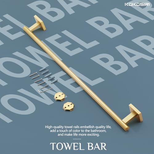 KOKOSIRI Bathroom Towel Bar Bath Towel Holders for Toilet Kitchen Cabinet Wall Mount 24 Inch Brushed Gold Stainless Steel B4005BG-L24 - color: Brushed Gold, size: 24-Inch