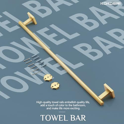 KOKOSIRI Bathroom Towel Bar Bath Towel Holders for Toilet Kitchen Cabinet Wall Mount 24 Inch Brushed Gold Stainless Steel B4005BG-L24 - color: Brushed Gold, size: 24-Inch