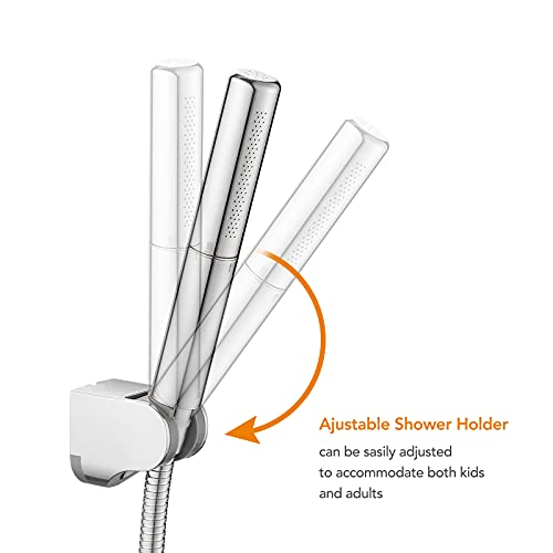 Handheld Shower Head Sprayer Shower Wand Hand Shower Showerhead Chrome | High Pressure Showerhead, Hand Held, Brass Shower Head, Wall Mounted, 60 In Stainless Steel Shower Hose - color: Chrome