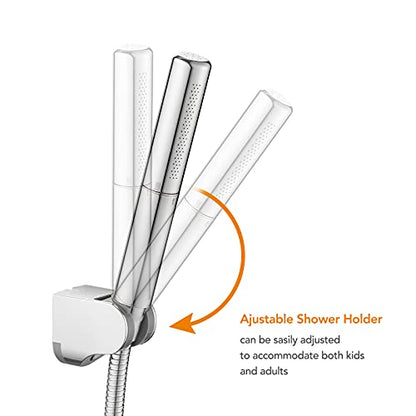 Handheld Shower Head Sprayer Shower Wand Hand Shower Showerhead Chrome | High Pressure Showerhead, Hand Held, Brass Shower Head, Wall Mounted, 60 In Stainless Steel Shower Hose - color: Chrome