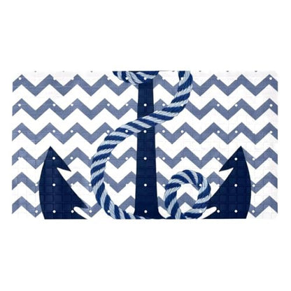 Bathtub Mat Non Slip 26.8x15.1 Inch, Anchor Zigzag Shower Mat with Suction Cups and Drain Holes, Machine Washable Shower Mats for Inside Shower - color: Multi 5