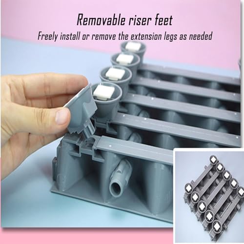 6 pcs Raised Shower Mat Bathtub Non Slip Square Bath Mat Stand Up, Plastic Interlocking Deck Tiles for Inside, Portable Bathroom Floor Shower Textured Surface (Blue 9.6x9.6x2.4 in) - color: Blue 9.6x9.6x2.4 in