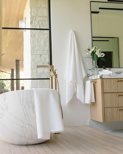 Cozy Earth Waffle Bath Sheets, Mini Textured Waffle Weave Pattern | 60% Cotton 40% Viscose from Bamboo Bath Sheets 40 x 65 Inches, Soft and Absorbent Terry, 2 Pack White - color: White, size: Bath Sheet