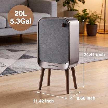 Motion Sensor Touchless Trash Can for Living Room Bedroom, 5.3 Gallon/20L Automatic Stainless Steel Slim Tall Garbage Can with Butterfly Lid&Legs, Eclipse Grey - color: Grey